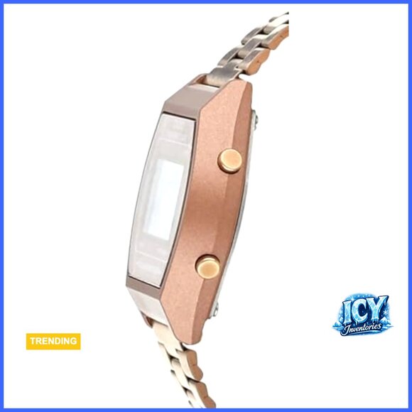Rose Gold-tone Case Watch with Band and Scratch Resistant Mineral Crystal